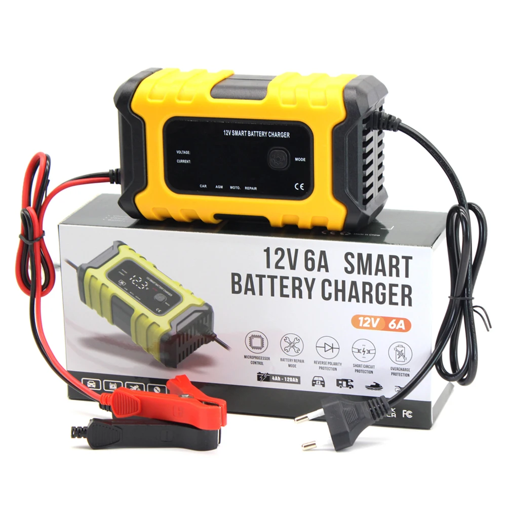 FOXSUR 6A 12V Fully Automatic Battery Charger Intelligent Fast Charging Pulse Repair Charger For AGM GEL WET Lead Acid LCD Displ
FOXSUR 6A 12V Fully Automatic Battery Charger Intelligent Fast Charging Pulse Repair Charger For AGM GEL WET Lead Acid LCD Displ