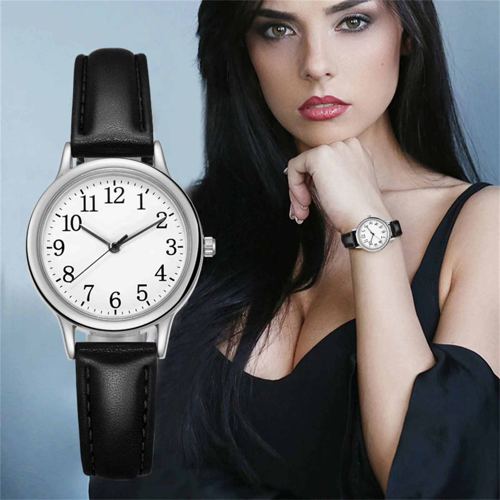 

Japan Movement Women Quartz Fine Watch Easy To Read Arabic Numerals Simple-Dial часы женские наручные montre femme relojes para