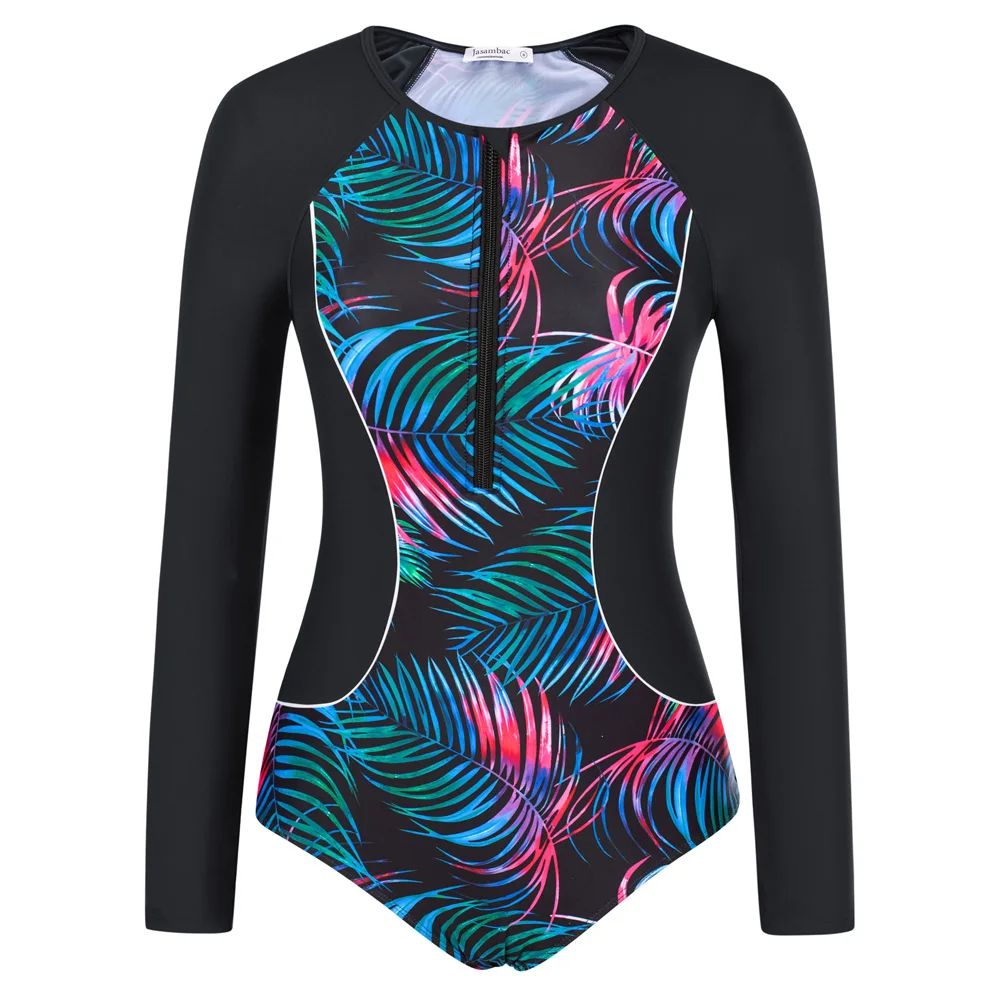 Jasambac Women's Swimsuit Contrast Color Floral Printed Bathing Suit Long Sleeve Crew Neck Brazilian Swimwear Bathing Suits
Jasambac Women's Swimsuit Contrast Color Floral Printed Bathing Suit Long Sleeve Crew Neck Brazilian Swimwear Bathing Suits