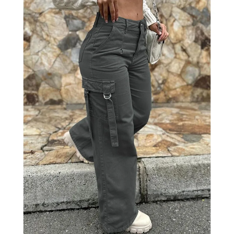Autumn Fashion Solid Color Loose Pockets Pants Trousers Women's Casual Cargo Pants Women's Button Zipper Straight-Leg Overalls
Autumn Fashion Solid Color Loose Pockets Pants Trousers Women's Casual Cargo Pants Women's Button Zipper Straight-Leg Overalls