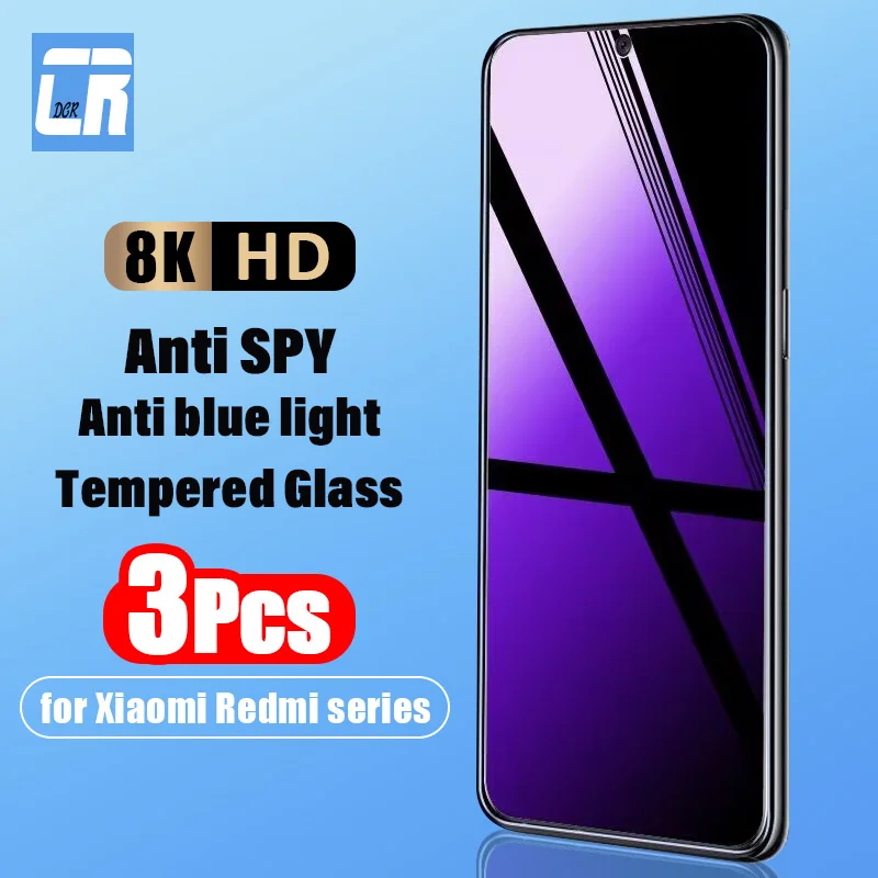 

1-3PCS Privacy Anti-Blue Light Tempered Glass For Xiaomi 13T Pro Anti Spy Screen Protector Redmi Note 13 4G 5G 12 11 11T 10 Pro