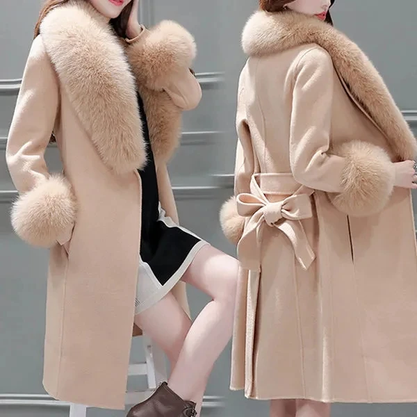 2023 New Women Woolen Coat Long Autumn Winter Outwear Big Fur Collar Woolen Coat Removable Fur Collar Outwear Women Fur Coat
2023 New Women Woolen Coat Long Autumn Winter Outwear Big Fur Collar Woolen Coat Removable Fur Collar Outwear Women Fur Coat