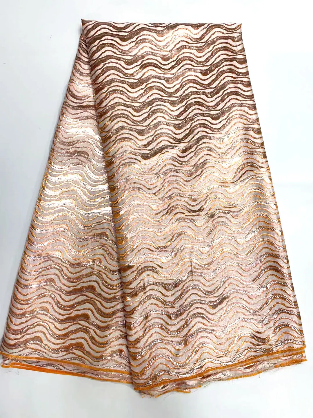 

African Brocade Lace Fabrics 5 Yards Nigerian Jacquard Gild Lace Fabric High Quality For Sewing Wedding Dress Women Cloth MJ5285