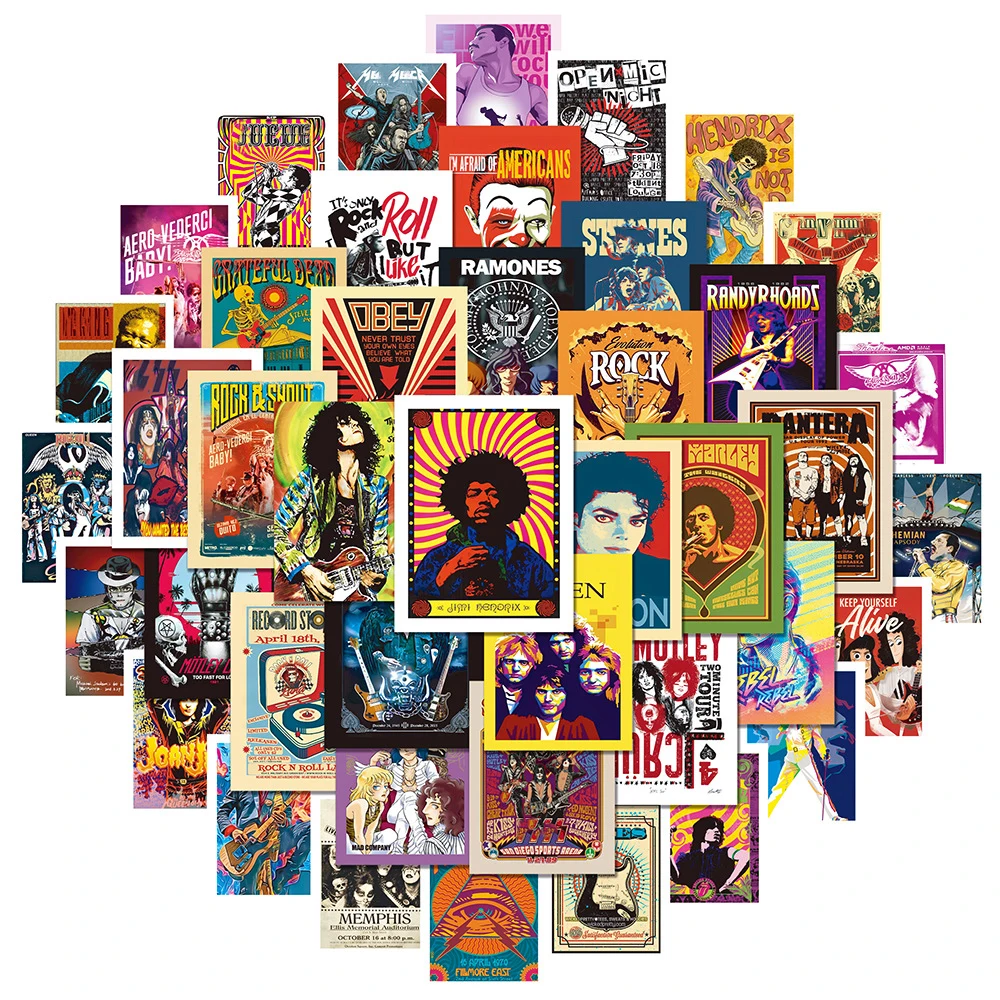 10/25/50pcs Classic Rock Music Poster Graffiti Stickers for Fans Guitar Decoration DIY Bass Decals Suitcase Skateboard Phone
10/25/50pcs Classic Rock Music Poster Graffiti Stickers for Fans Guitar Decoration DIY Bass Decals Suitcase Skateboard Phone