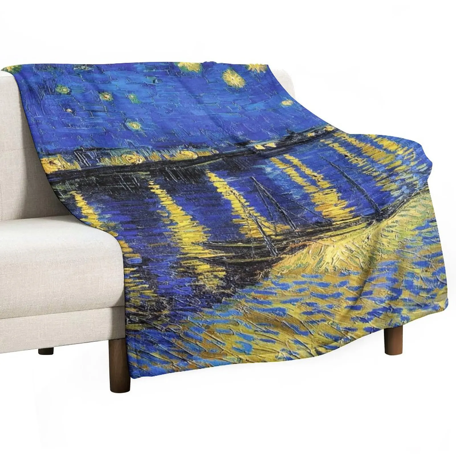 

New Starry Night Over The Rhone Vincent Van Gogh Inspiration Throw Blanket Multi-Purpose Blankets For Baby