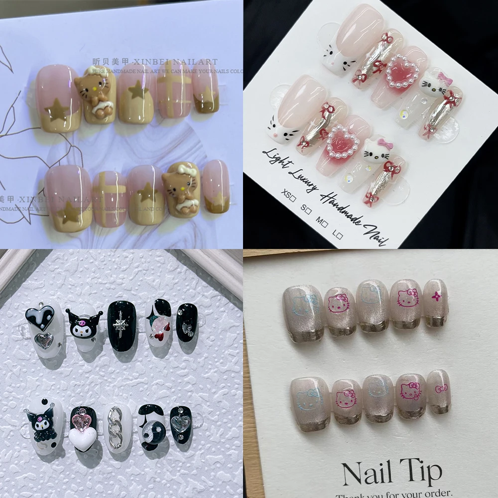 Kawaii Cute Sanrio Hello Kitty Handwork Press-on Nails Sweet Detachable Fake Nails Schoolgirl Attachment Decoration Couple Gift
Kawaii Cute Sanrio Hello Kitty Handwork Press-on Nails Sweet Detachable Fake Nails Schoolgirl Attachment Decoration Couple Gift