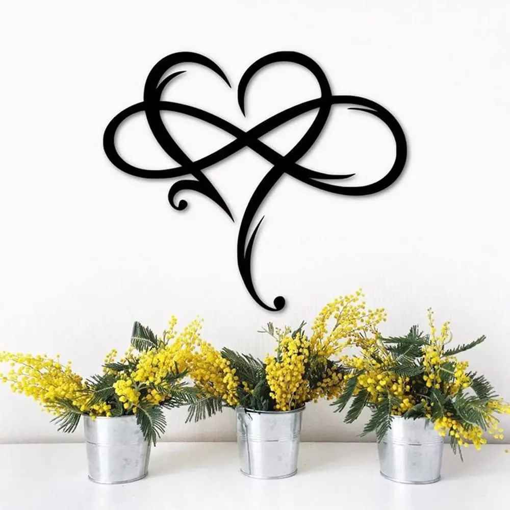 

CIFBUY Decoration 1pc 15.8inch X 13.8inch Infinity Heart Metal Home Decoration Art Eternal Love Infinite Heart-shaped Wall Mount