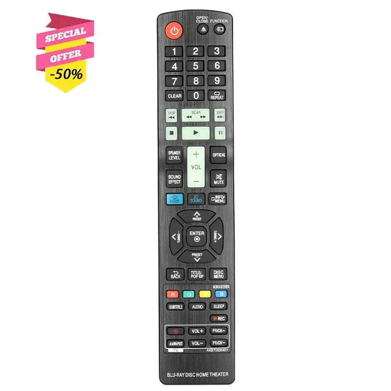 Пульт дистанционного управления AKB73635401 для LG Blu-Ray DVD, домашний кинотеатр, S73T3-C T2 S73T1-W/C/W T2 W3-2/C BH7230BW
Пульт дистанционного управления AKB73635401 для LG Blu-Ray DVD, домашний кинотеатр, S73T3-C T2 S73T1-W/C/W T2 W3-2/C BH7230BW
