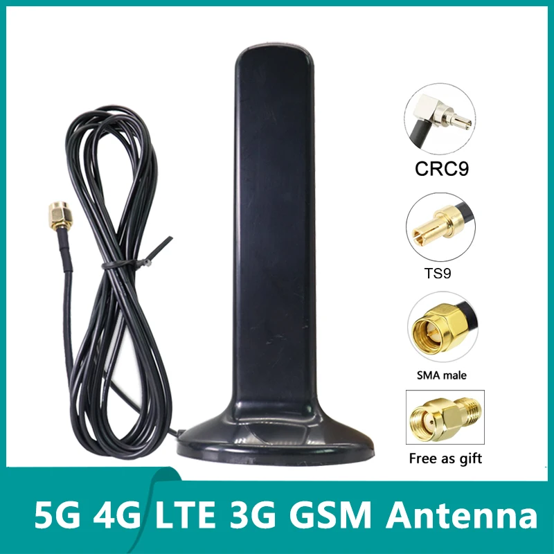 

TS9 CRC9 5G 4G LTE 3G GSM Aerial High Gain 15dbi 600~6000Mhz Omni External WiFi Waterproof Antenna For Communication With SMA