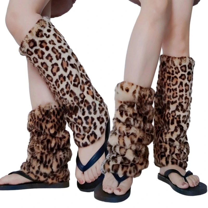 

L93F женские гетры из искусственного меха, зимние теплые чехлы для ног Y2K JK, униформа, одежда