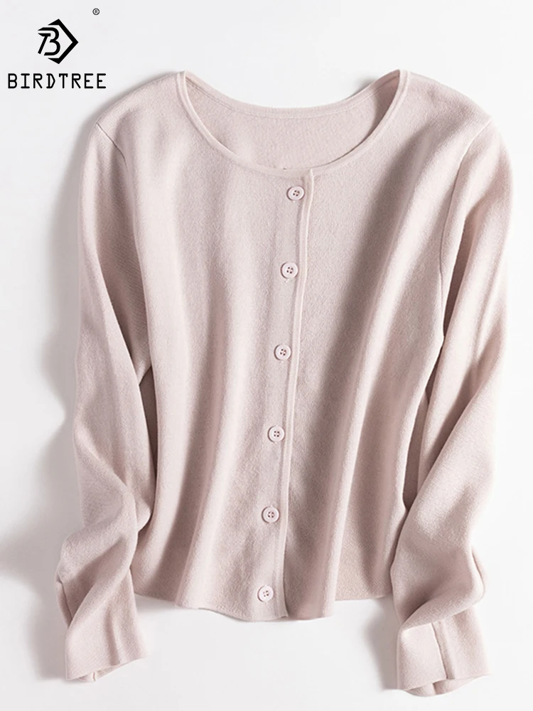 Birdtree 100%Wool Cardigan Sweater Basic Classic Round Neck Solid Color Simple Versatile Commute Knit Autumn Winter T3N142QD
Birdtree 100%Wool Cardigan Sweater Basic Classic Round Neck Solid Color Simple Versatile Commute Knit Autumn Winter T3N142QD