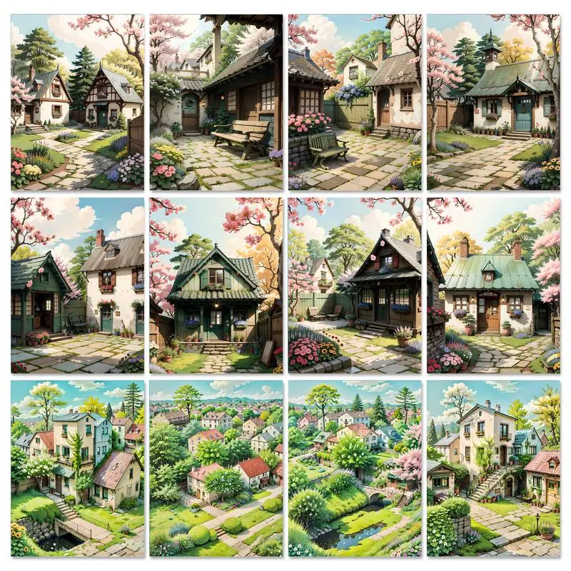 Flowers Pictures By Number Scenery Kits DIY Painting By Numbers Village Drawing On Canvas Handicraft Art Personalized Gift Home 
Flowers Pictures By Number Scenery Kits DIY Painting By Numbers Village Drawing On Canvas Handicraft Art Personalized Gift Home