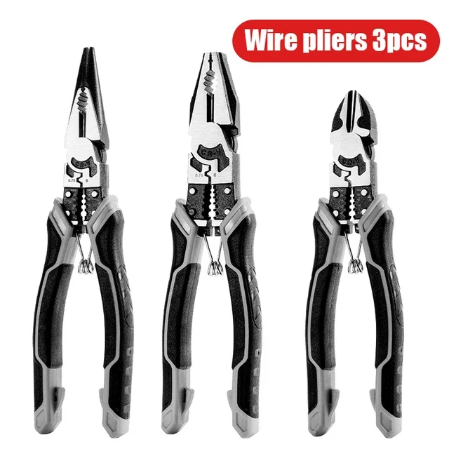 

Pliers Crimping Tool Wire Cutters Multifunctional Stripper for Cutting Peeler Sets Electrician Professional Needle Nose Nippers