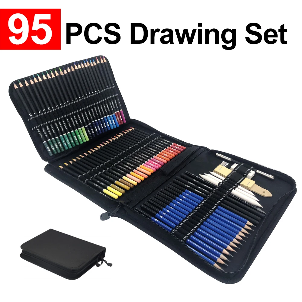 95 Pieces Oil Colored Pencil Sketch Set Art Painting Stationery Suit With Storage Bag for Artists Kids Drawing Student
95 Pieces Oil Colored Pencil Sketch Set Art Painting Stationery Suit With Storage Bag for Artists Kids Drawing Student