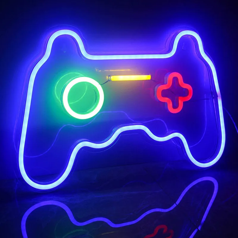 Neon Sign Light Gamepad Shaped Neon Night Light Table Lamp for Game Room Decor Xmas Party Holiday Wedding Home Decoration Gift
Neon Sign Light Gamepad Shaped Neon Night Light Table Lamp for Game Room Decor Xmas Party Holiday Wedding Home Decoration Gift