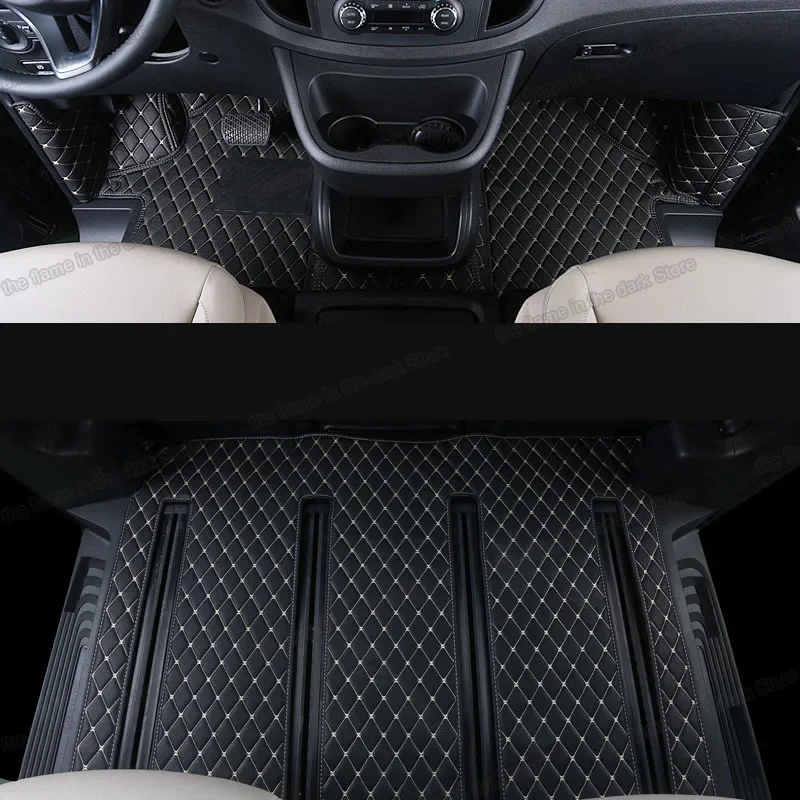 

leather car floor mats for mercedes benz v class Valente Vito Metris w447 2014 2020 2019 2018 2017 2021 carpet v260 v220 rug