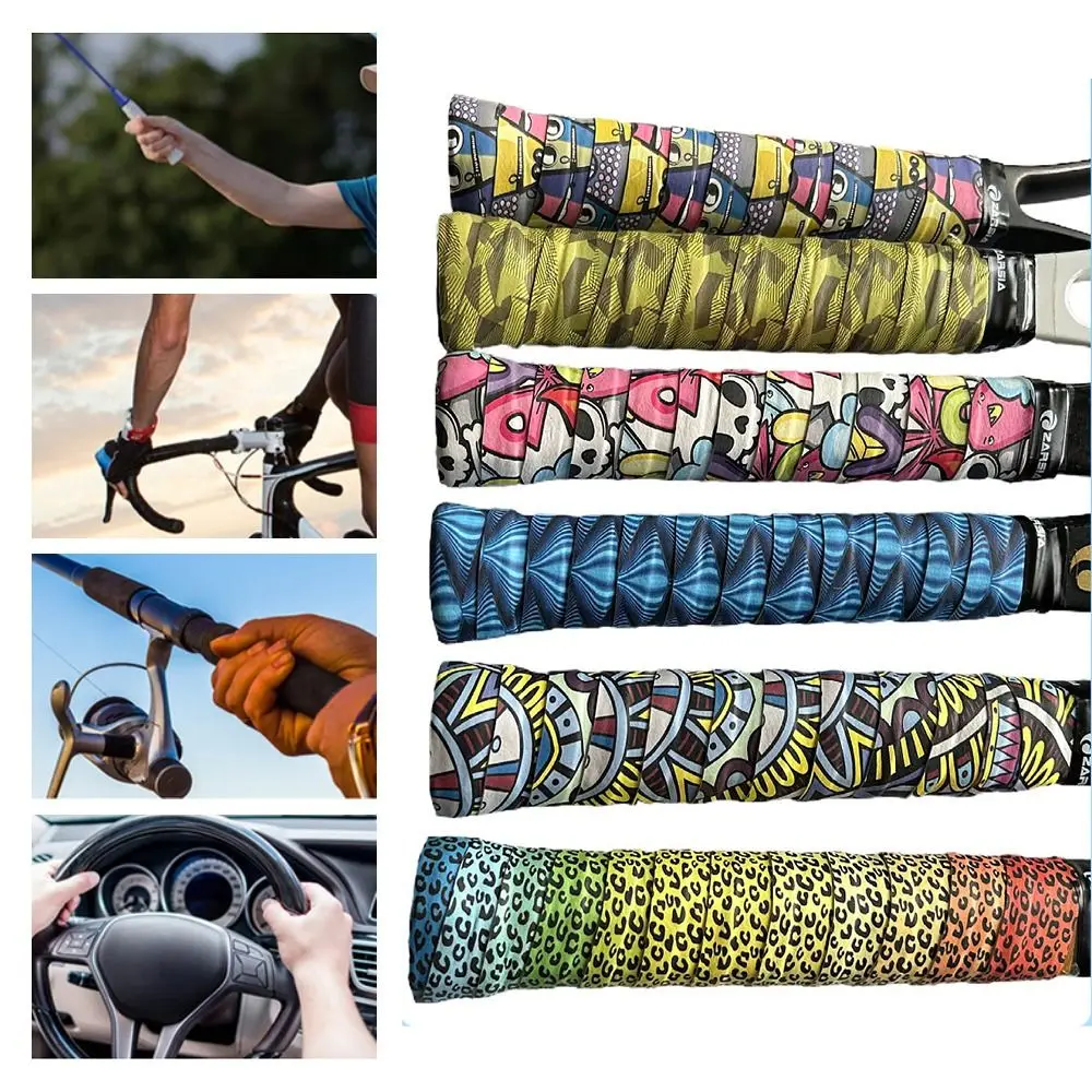 

Multi-color Badminton Racket Overgrips New Printing Self-adhesive Non-Slip Grip Tape Tennis Paddle Fishing Rod Over Grips