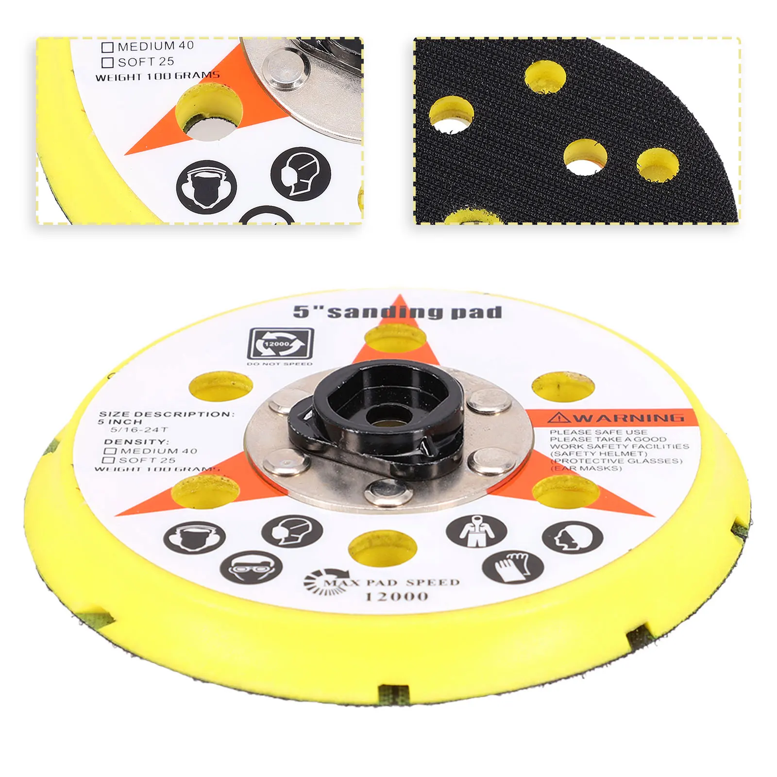 5 Inch 125mm 15 Holes Sander Backing Pad Hook&Loop Sanding Pads With 5/16"-24 Thread Dust Free Sanding Disc Holder
5 Inch 125mm 15 Holes Sander Backing Pad Hook&Loop Sanding Pads With 5/16"-24 Thread Dust Free Sanding Disc Holder
