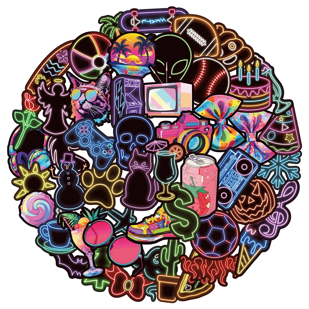 10/30/50pcs Neon Light Cartoon Graffiti Stickers Cool Decals Decoration Phone Case Skateboard Scrapbook Waterproof Sticker Pack
10/30/50pcs Neon Light Cartoon Graffiti Stickers Cool Decals Decoration Phone Case Skateboard Scrapbook Waterproof Sticker Pack