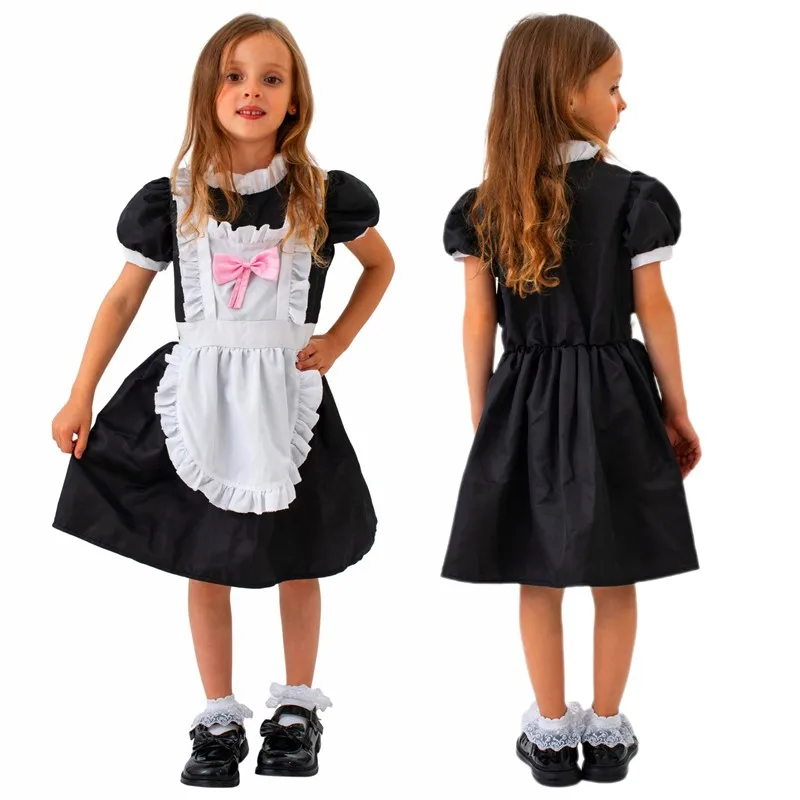 

Костюм горничной косплей Униформа девушка Лолита горничная школьная одежда платье Хэллоуин