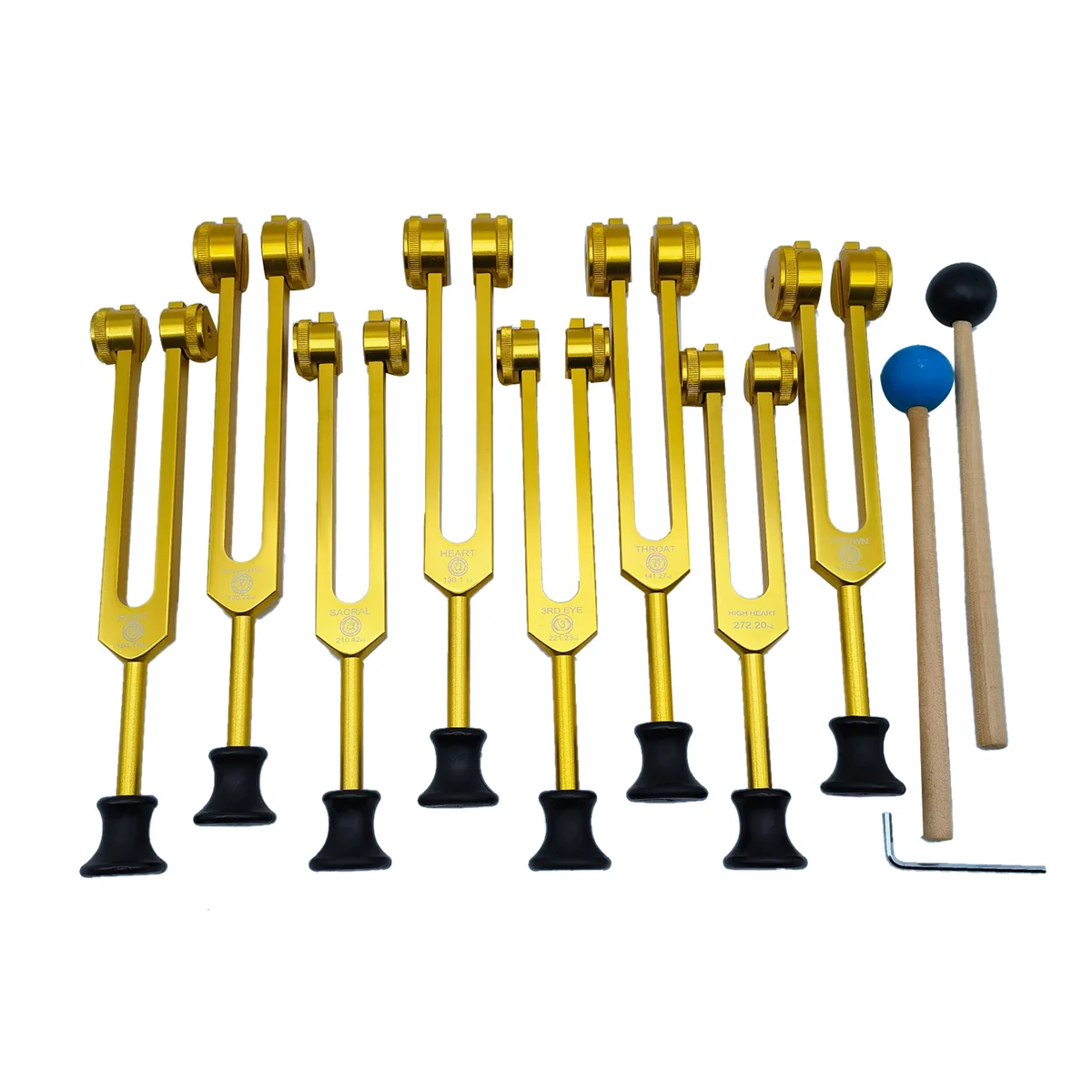 Tuning Forks Set for Healing,Sound (126.22 Hz,136.1 Hz,141.27 Hz,172.06 Hz,194.18 Hz,210.42 Hz,221.23Hz) Gold
Tuning Forks Set for Healing,Sound (126.22 Hz,136.1 Hz,141.27 Hz,172.06 Hz,194.18 Hz,210.42 Hz,221.23Hz) Gold