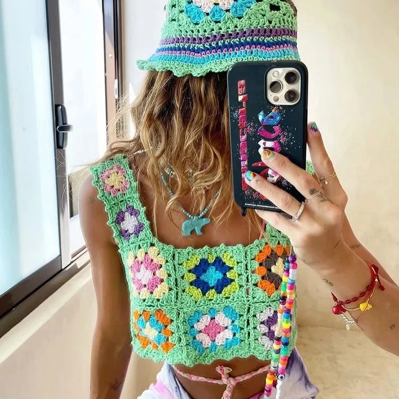 Cute Sweet Girls Crochet Tank Top Women Indie Folk Fashion Summer Floral Beach Tops Harajuku Ethnic Knit Hollow Out Tank Vest
Cute Sweet Girls Crochet Tank Top Women Indie Folk Fashion Summer Floral Beach Tops Harajuku Ethnic Knit Hollow Out Tank Vest