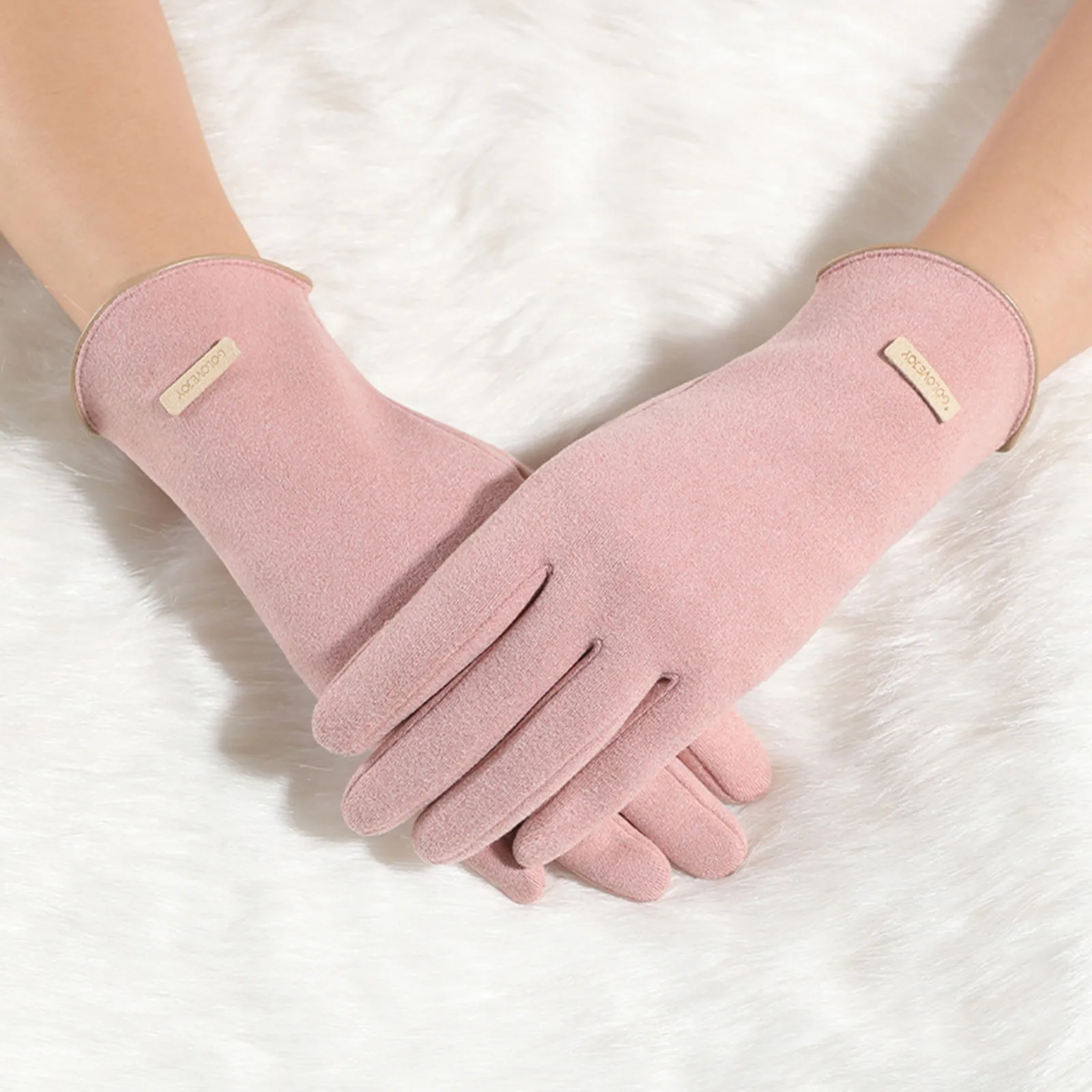 

Winter Women Gloves Hand Warmer Thermal Fleece Lined Guantes Full Finger Ladies Mitten Touchscreen Windproof Bike Cycling Glove