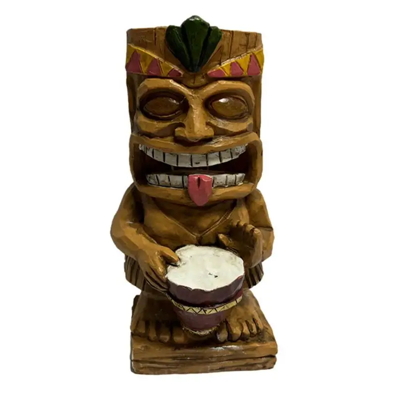 

Resin Garden Decoration Garden Statue Decorative Maya People Figurine Energy-saving Outdoor Smiling Face Totem Solar Light Resin