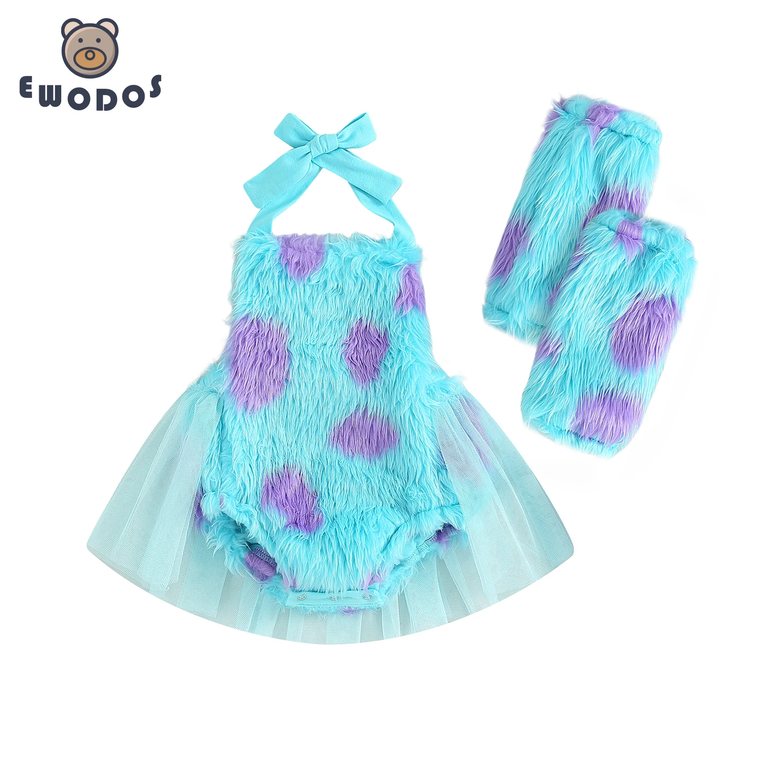 EWODOS Infant Baby Girl Outfit Set Sleeveless Tie-Up Halter Neck Mesh Hem Backless Print Fur Jumpsuits Leg Warmers Baby's Sets
EWODOS Infant Baby Girl Outfit Set Sleeveless Tie-Up Halter Neck Mesh Hem Backless Print Fur Jumpsuits Leg Warmers Baby's Sets