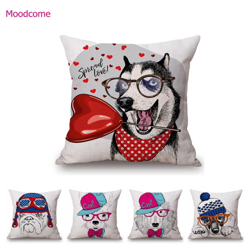 Lovely Cute Cartoon Husky Funny Dog Art Cotton Linen Sofa Throw Pillow Cover Pet Store Decoration Gift Art Cushion Cover Case
Lovely Cute Cartoon Husky Funny Dog Art Cotton Linen Sofa Throw Pillow Cover Pet Store Decoration Gift Art Cushion Cover Case