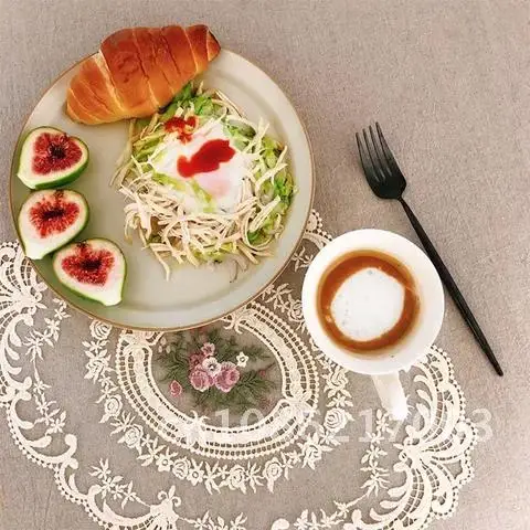 Embroidered Nordic Lace Placemat Table Mat Soft Coaster Cover Anti-slip Table Cloth for Wedding Party Cup Pad Anti-scald
Embroidered Nordic Lace Placemat Table Mat Soft Coaster Cover Anti-slip Table Cloth for Wedding Party Cup Pad Anti-scald