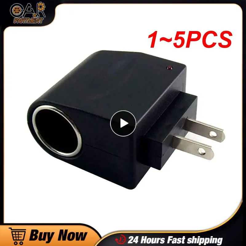 

1~5PCS EU 220V To 12V DC Car Power Adapter Socket Converter Car Cigarette Lighter For Automobile Wall Socket Splitter Charger