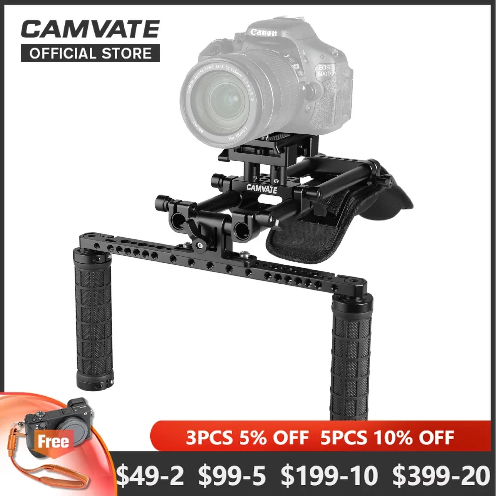 CAMVATE плечевое крепление с Manfrotto QR пластиной и 15 мм перила поддерживающая система для DV видеокамеры/HDSLR камеры
CAMVATE плечевое крепление с Manfrotto QR пластиной и 15 мм перила поддерживающая система для DV видеокамеры/HDSLR камеры