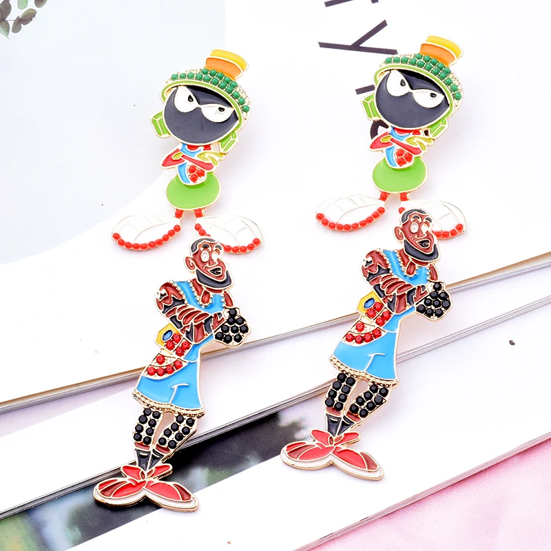 New Fashion Cartoon Metal Character Stud Earrings for Women Colorful Rhinestone Girls Party Jewelry Gift Charm Statement
New Fashion Cartoon Metal Character Stud Earrings for Women Colorful Rhinestone Girls Party Jewelry Gift Charm Statement