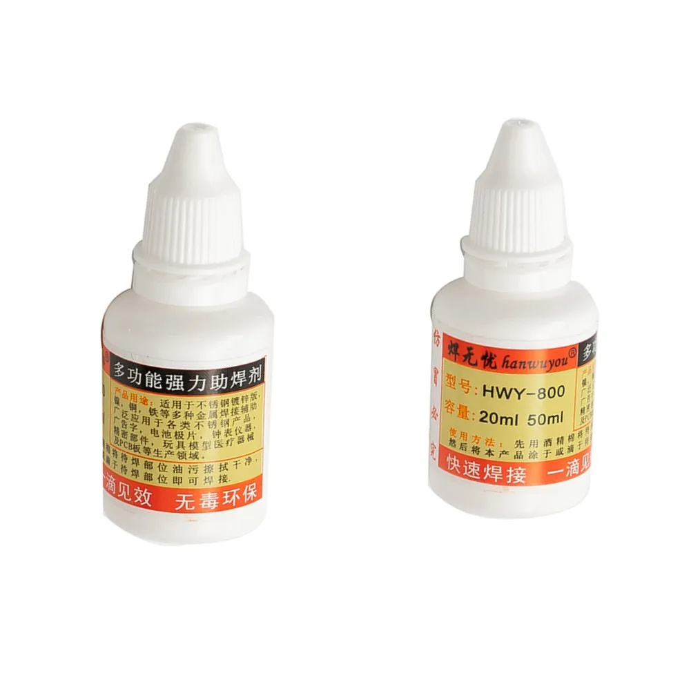 2 Bottles Stainless Steel Flux 20ml HWY-800 Liquid Quick Welding Soldering Paste Practical Durable High Quality
2 Bottles Stainless Steel Flux 20ml HWY-800 Liquid Quick Welding Soldering Paste Practical Durable High Quality