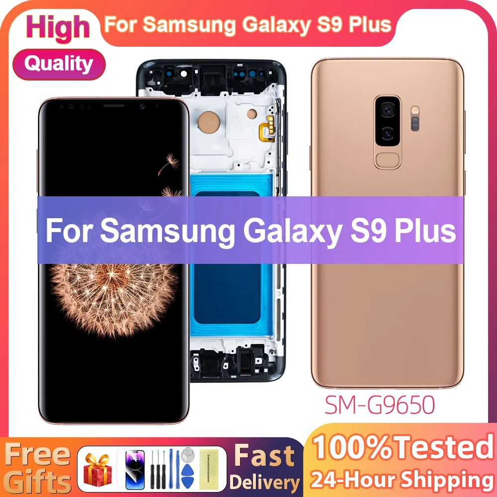 

100% Tested OLED For Samsung S9 Plus G965 G965F LCD Display Touch Screen with Frame For Galaxy S9+ Display Touch Digitizer Repla