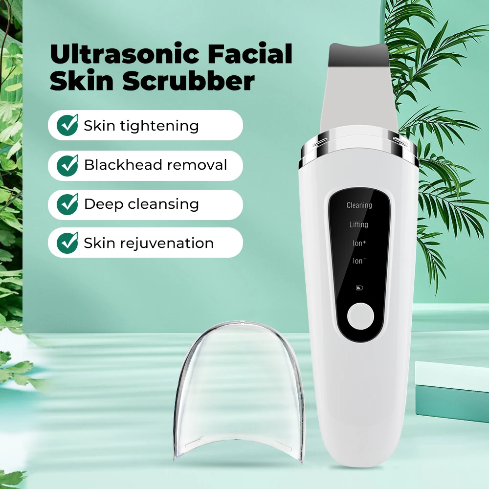 

Ultrasonic Skin Scrubber Peeling Blackhead Remover Deep Face Cleaning Ultrasonic Ion Ance Pore Cleaner Facial Shovel Cleanser