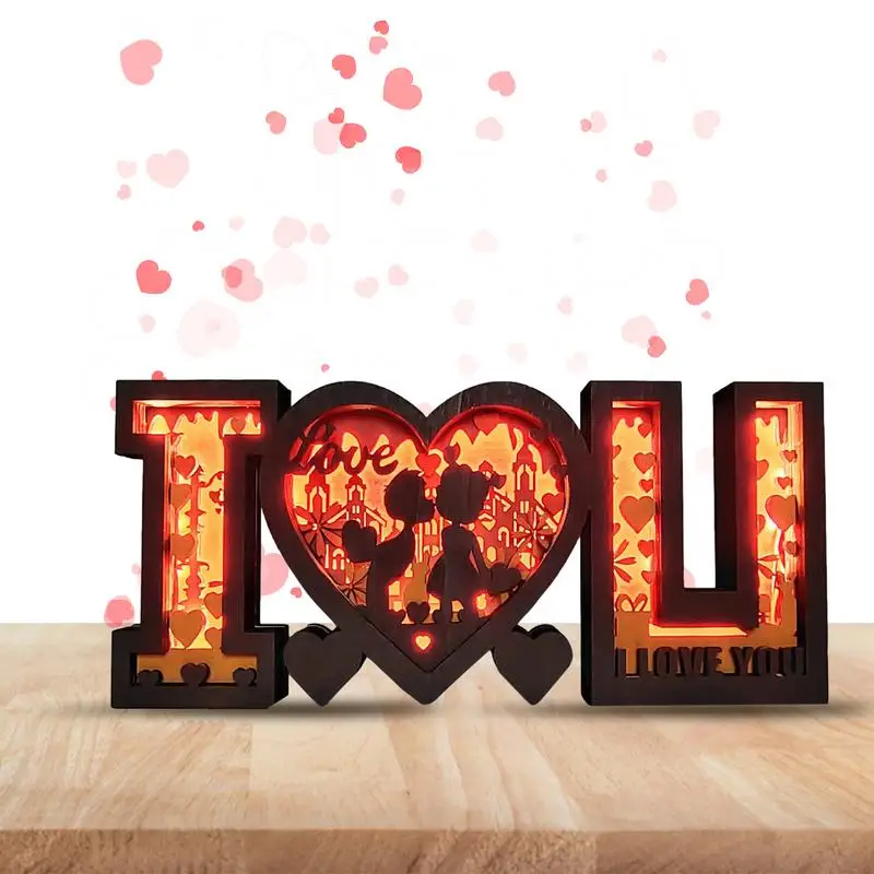 

Прикроватные лампы с надписью «Love», ночные светильники, ажурные ночные светильники, романтические украшения, украшение на День святого Валентина, 3D шкатулка для теней, искусство