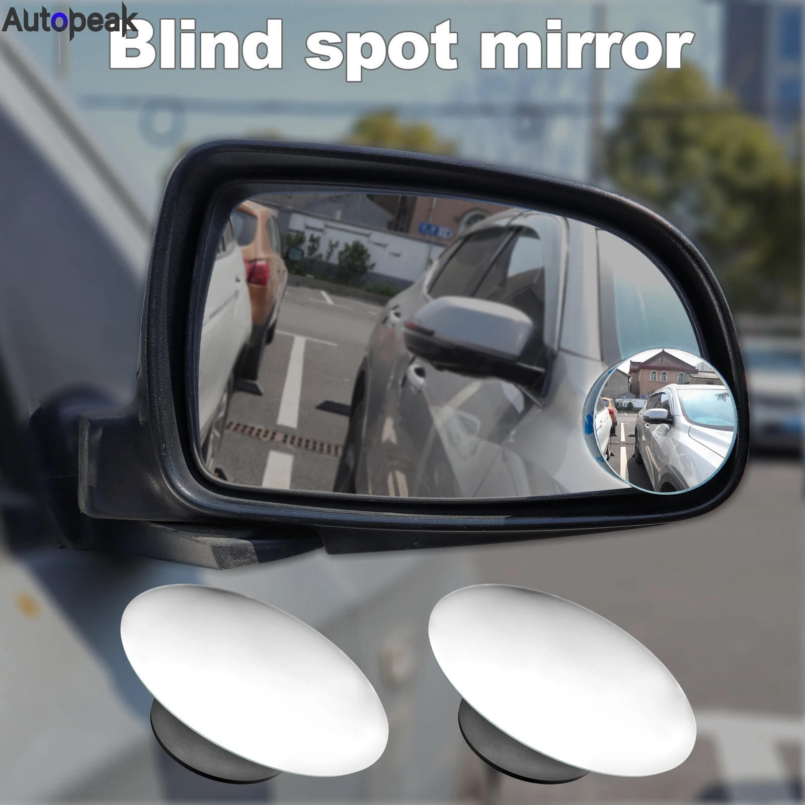 

Pair 360° Wide Angle Blind Spot Mirror Round Convex Side Blindspot Mirror Rearview Rear View Glass Small Mirror Angle Adjustable