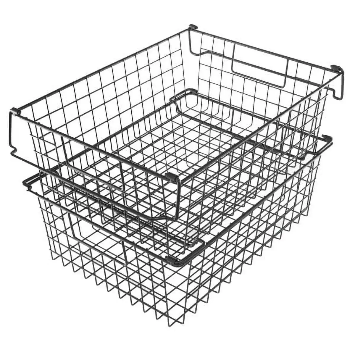 Home-Complete Set of 2 Metal Storage Bins for Kitchen, Closet and Bathroom, Black
Home-Complete Set of 2 Metal Storage Bins for Kitchen, Closet and Bathroom, Black