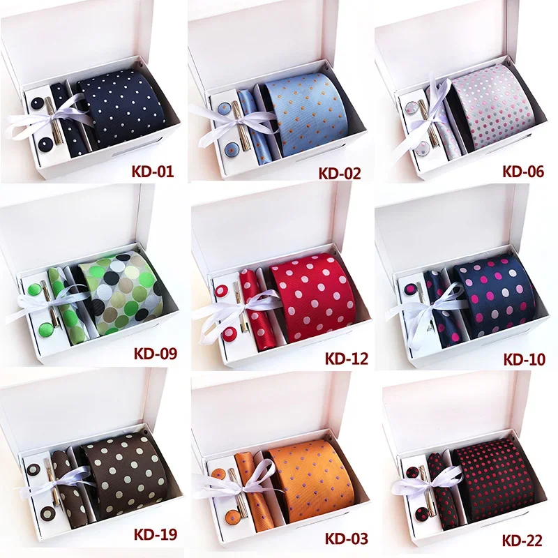 Luxury 24 Colors Mans Polka Dot Spot Tie Hanky Cufflinks Tie Clip Set Best Gift Business Dress Wedding Party Accessory Corbatas
Luxury 24 Colors Mans Polka Dot Spot Tie Hanky Cufflinks Tie Clip Set Best Gift Business Dress Wedding Party Accessory Corbatas