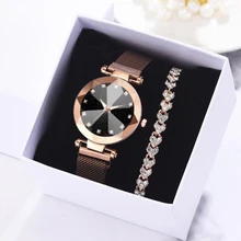 2pcs Watch Bracelet Set Luxury Women Watches Starry Sky Magnet Watch Buckle Fashion Rhinestone Bracelet Wristwatch Dress Clock
2pcs Watch Bracelet Set Luxury Women Watches Starry Sky Magnet Watch Buckle Fashion Rhinestone Bracelet Wristwatch Dress Clock
