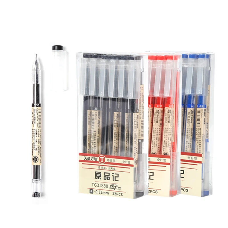 

11PCS Gel pen Set Neutral Pen smooth writing fastdry 0.35mm Black blue red color Replacable refill school Stationery Supplies