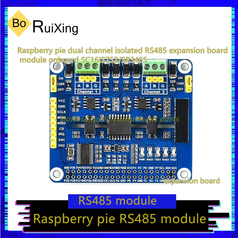 1PCS/LOT 2-CH RS485 HAT Dual Channel Isolated RS485 Expansion Board Module Onboard SC16IS752/SP3485
1PCS/LOT 2-CH RS485 HAT Dual Channel Isolated RS485 Expansion Board Module Onboard SC16IS752/SP3485