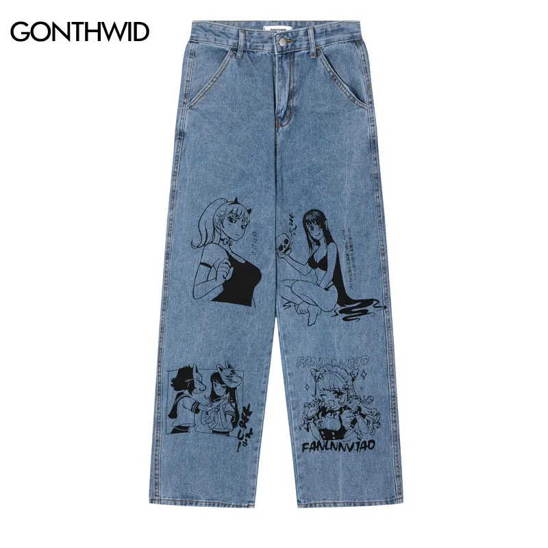 Jeans Pants Y2K Streetwear Hip Hop Japanese Anime Cartoon Girl Print Straight Wide Leg Baggy Denim Pants Harajuku Loose Trousers
Jeans Pants Y2K Streetwear Hip Hop Japanese Anime Cartoon Girl Print Straight Wide Leg Baggy Denim Pants Harajuku Loose Trousers