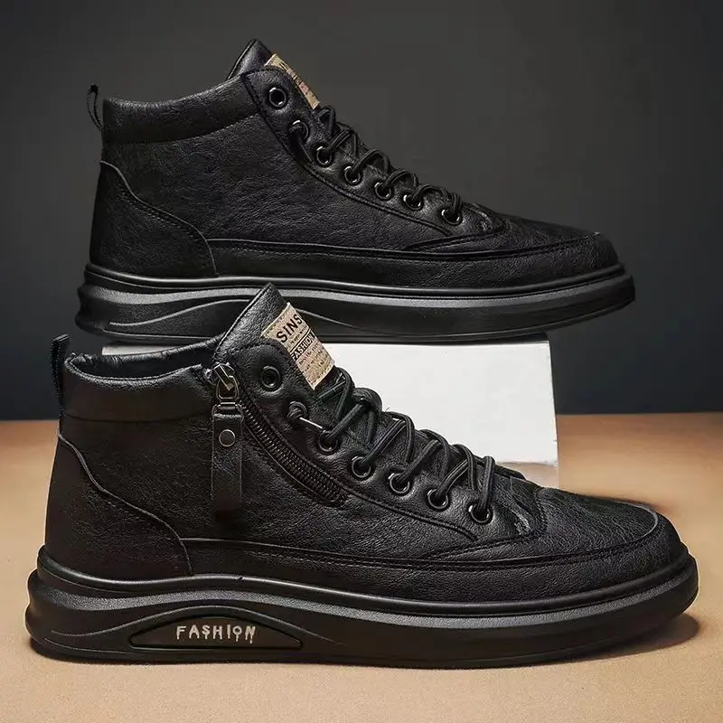 Spring and Autumn New Trendy High Top Casual Men's Side Zipper Board Shoes Korean Versatile Student Mid Top Sports Shoes
Spring and Autumn New Trendy High Top Casual Men's Side Zipper Board Shoes Korean Versatile Student Mid Top Sports Shoes