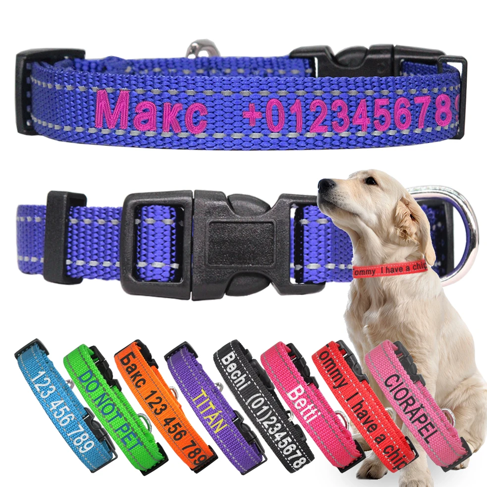 Embroidery Custom Nylon Dog Collar Personalized Name ID Adjustable Cat Collar Puppy Small Large Pet Dog Accessories
Embroidery Custom Nylon Dog Collar Personalized Name ID Adjustable Cat Collar Puppy Small Large Pet Dog Accessories