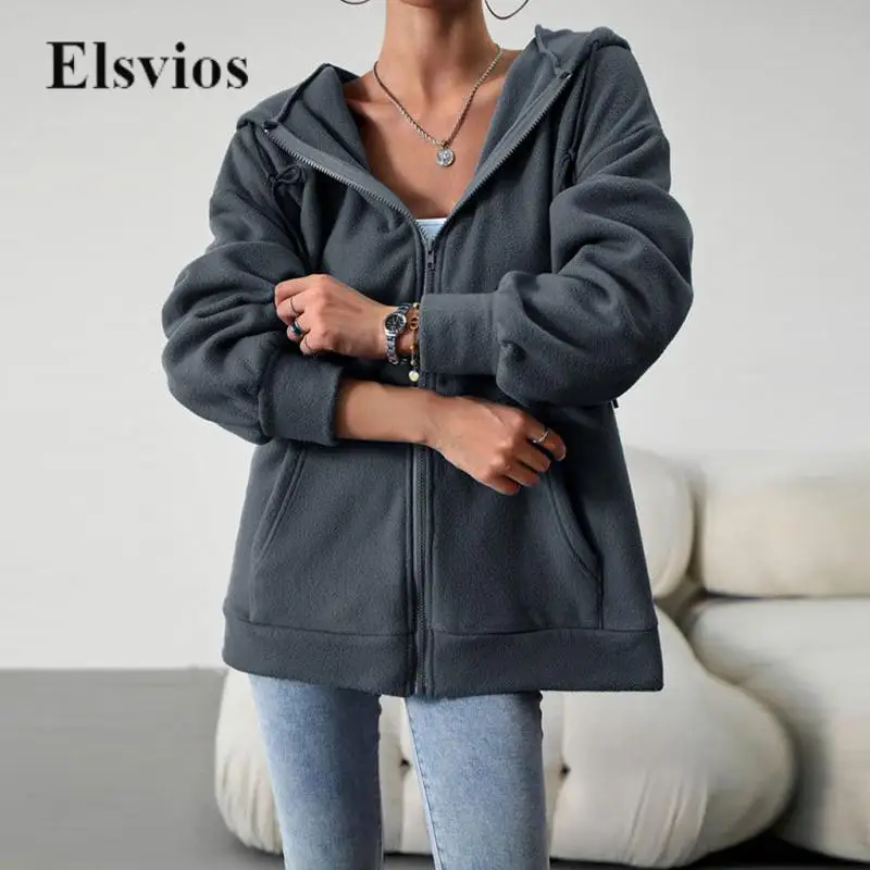 Solid Autumn Long Sleeve Drawstring Hooded Coat Jacket Women Loose Pocket Outwear Hoodie Winter Casual Zip-up Cardigan Sweashirt
Solid Autumn Long Sleeve Drawstring Hooded Coat Jacket Women Loose Pocket Outwear Hoodie Winter Casual Zip-up Cardigan Sweashirt