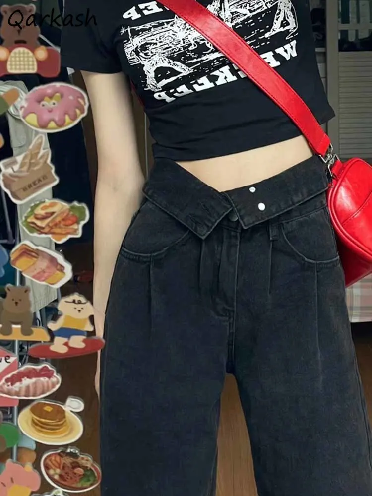 Wide Leg Baggy Jeans Women Irregular Black High Waist Vintage Denim Trousers Streetwear Harajuku All-match College Джинсы Casual
Wide Leg Baggy Jeans Women Irregular Black High Waist Vintage Denim Trousers Streetwear Harajuku All-match College Джинсы Casual