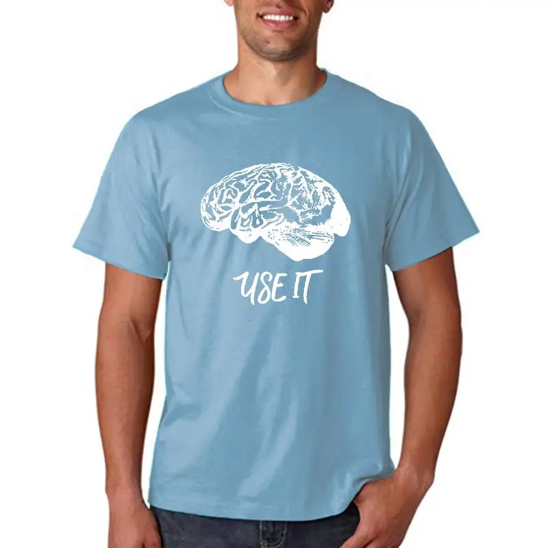 Мужская футболка с принтом мозга, 100% хлопок, Повседневная Свободная Мужская футболка высшего качества с коротким рукавом, крутая футболка, футболки, топы 
Мужская футболка с принтом мозга, 100% хлопок, Повседневная Свободная Мужская футболка высшего качества с коротким рукавом, крутая футболка, футболки, топы
